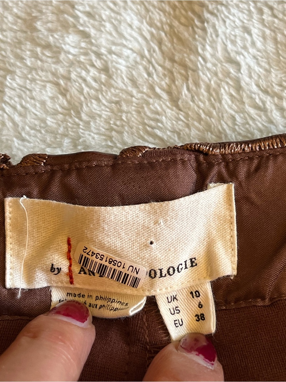 Anthropologie faux leather lace floral shorts Lined. Front zip Chocolate color 6 - Picture 10 of 12